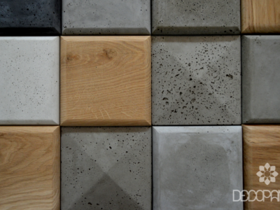 square, beton architektoniczny 3d, beton na ściane, drewno i beton, drwno 3d, płytki betonowe
