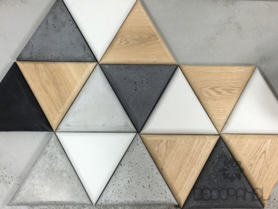 trójkąty betonowe i drewniane decopanel