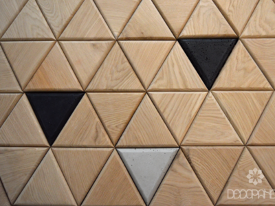 trójkąty drewniane, trójkąty dębowe, trójkąty betonowe, dekory drewniane, drewno design, drewno do wnętrz